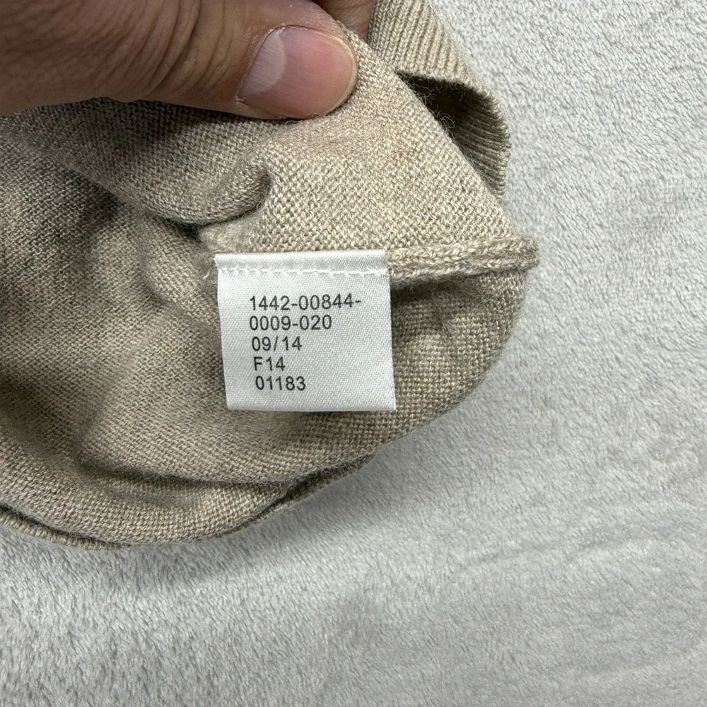 Jos. A. Bank Sweater Men Medium Tan Quarter Zip Merino Wool Signature Collection